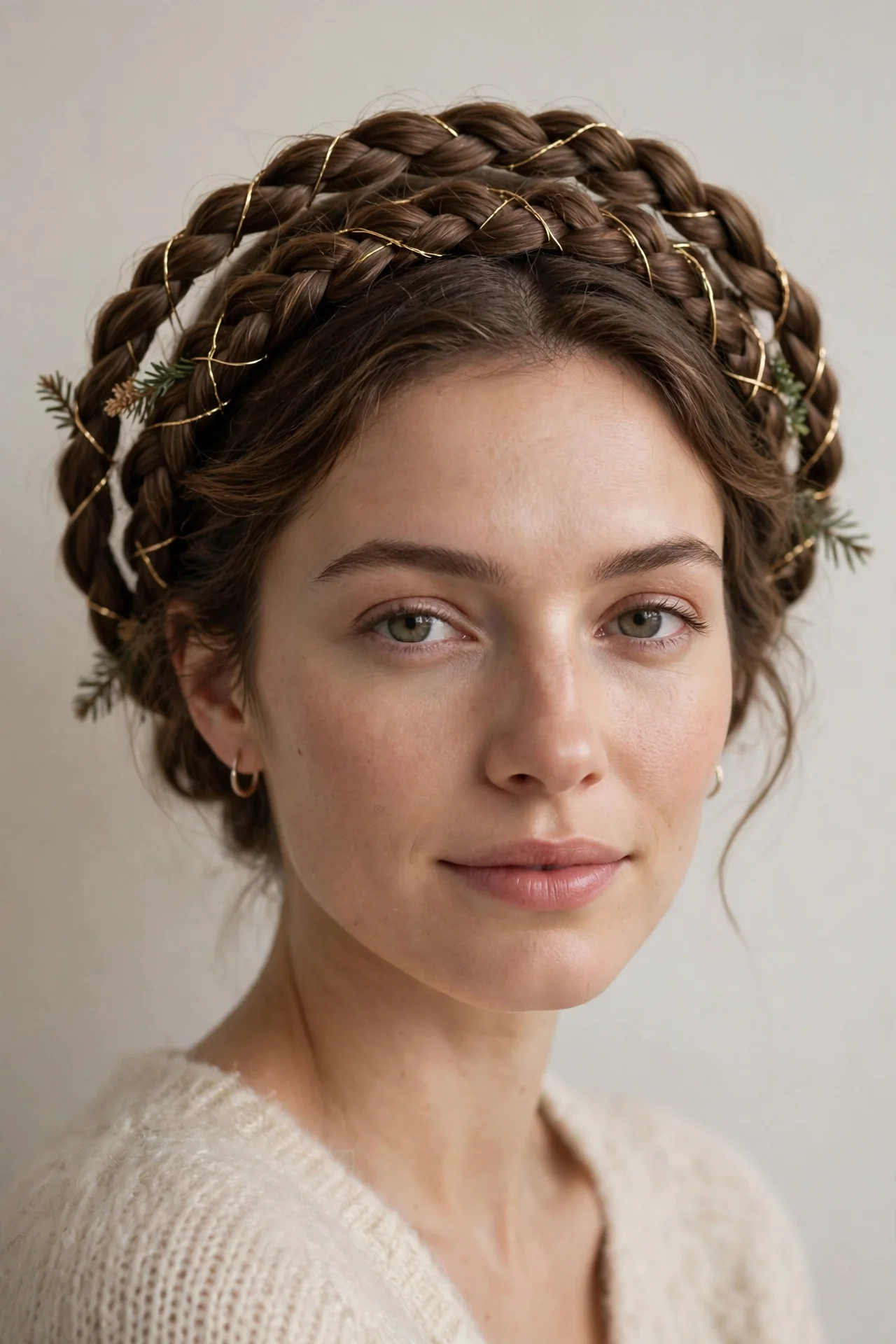 Festive Crown Braid for Your Christmas Evening