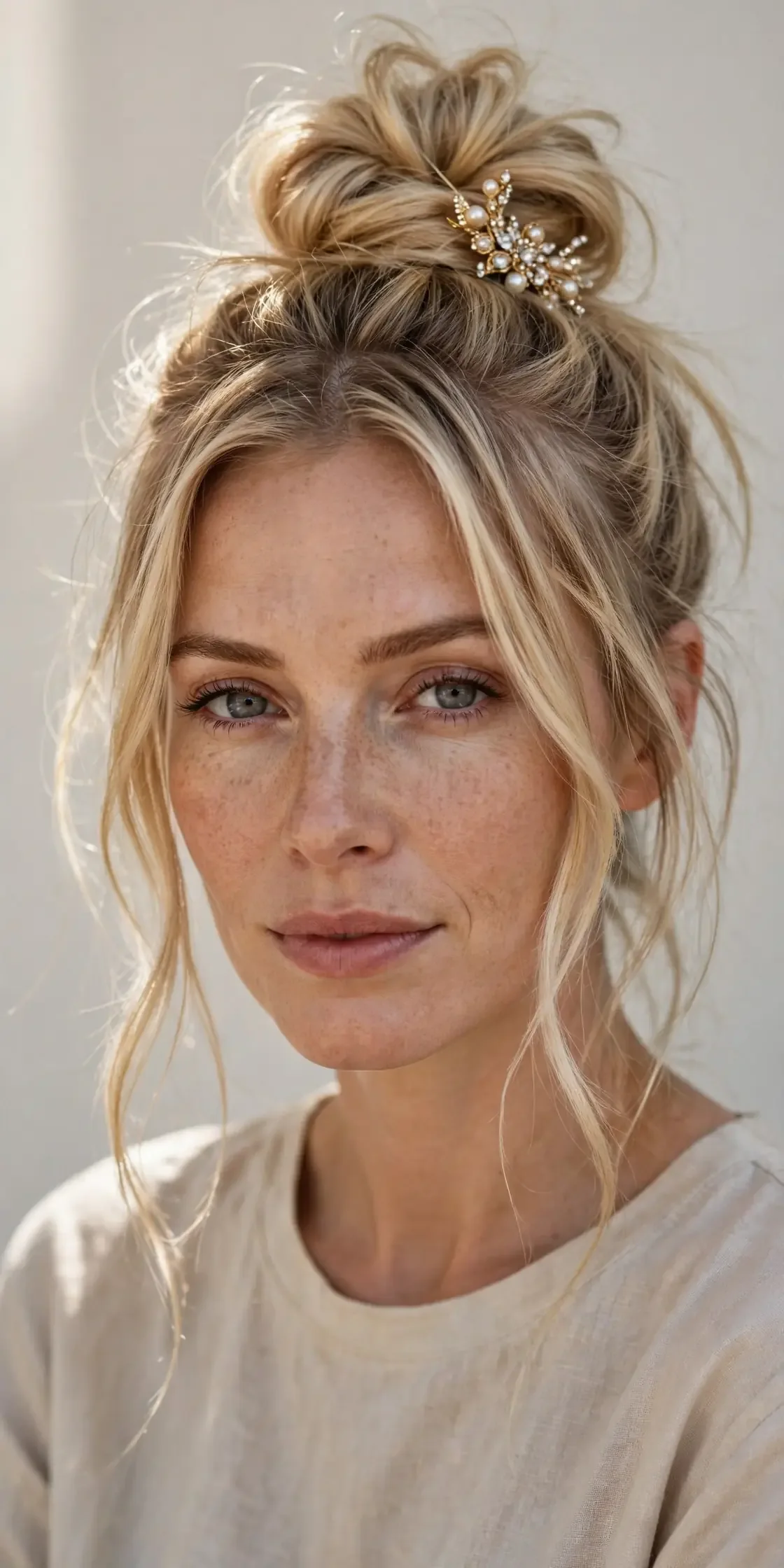 The Textured Top Knot With Loose Strands