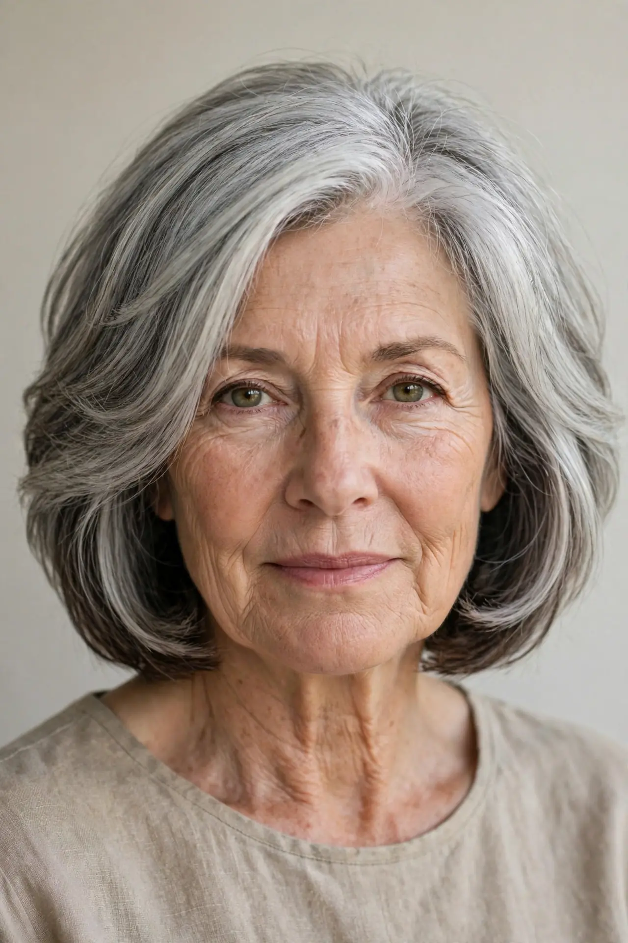 Classic Layered Bob with Soft Shadow Lowlights