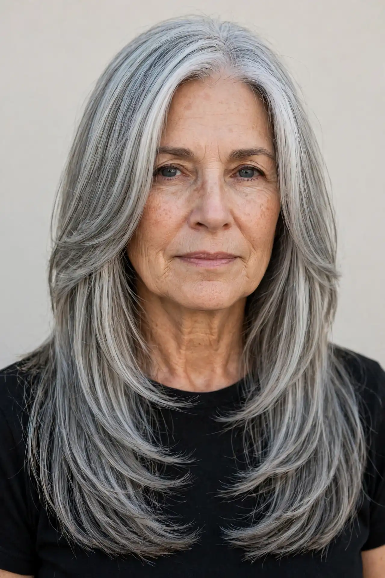 Long Layers with Natural Ash Lowlights