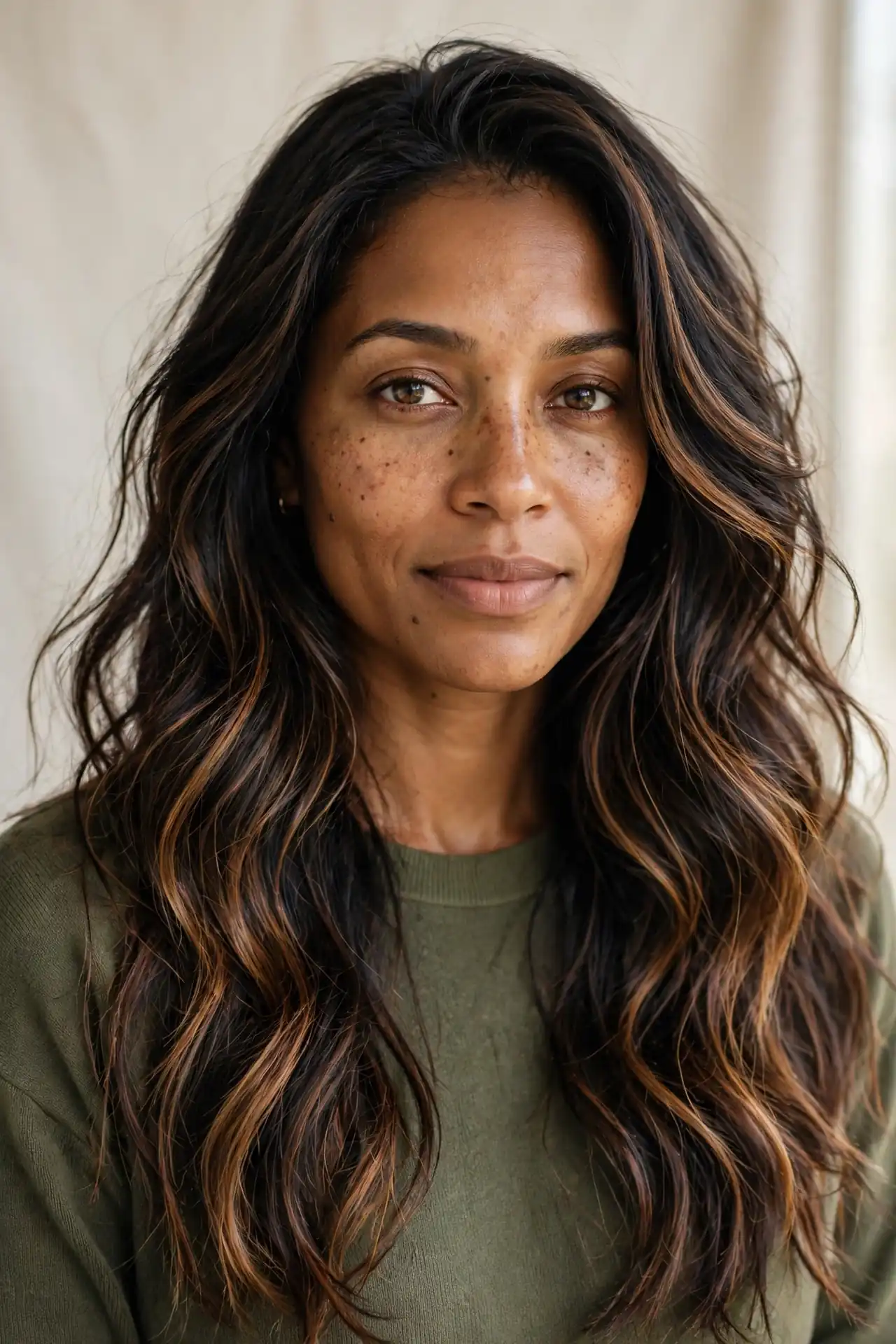 Caramel Balayage for Deeper Skin Tones