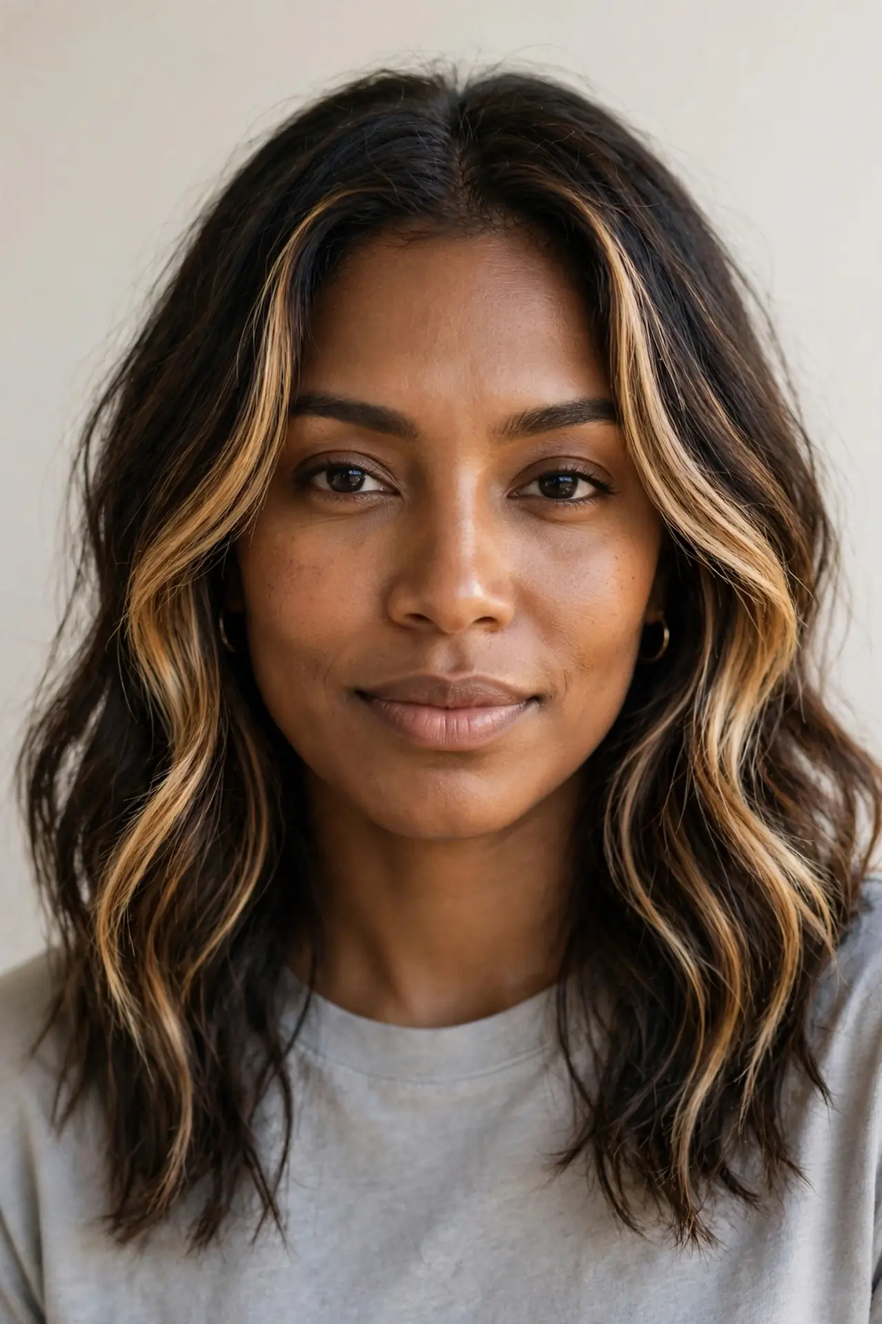 Honey Blonde Face-Framing Highlights