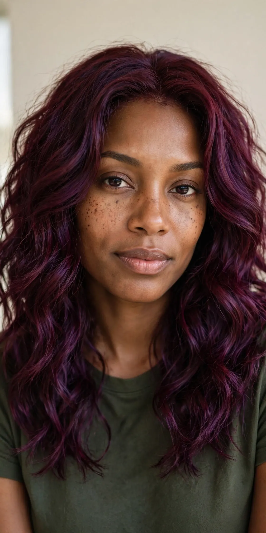 Burgundy Hair Color for Deeper Skin Tones