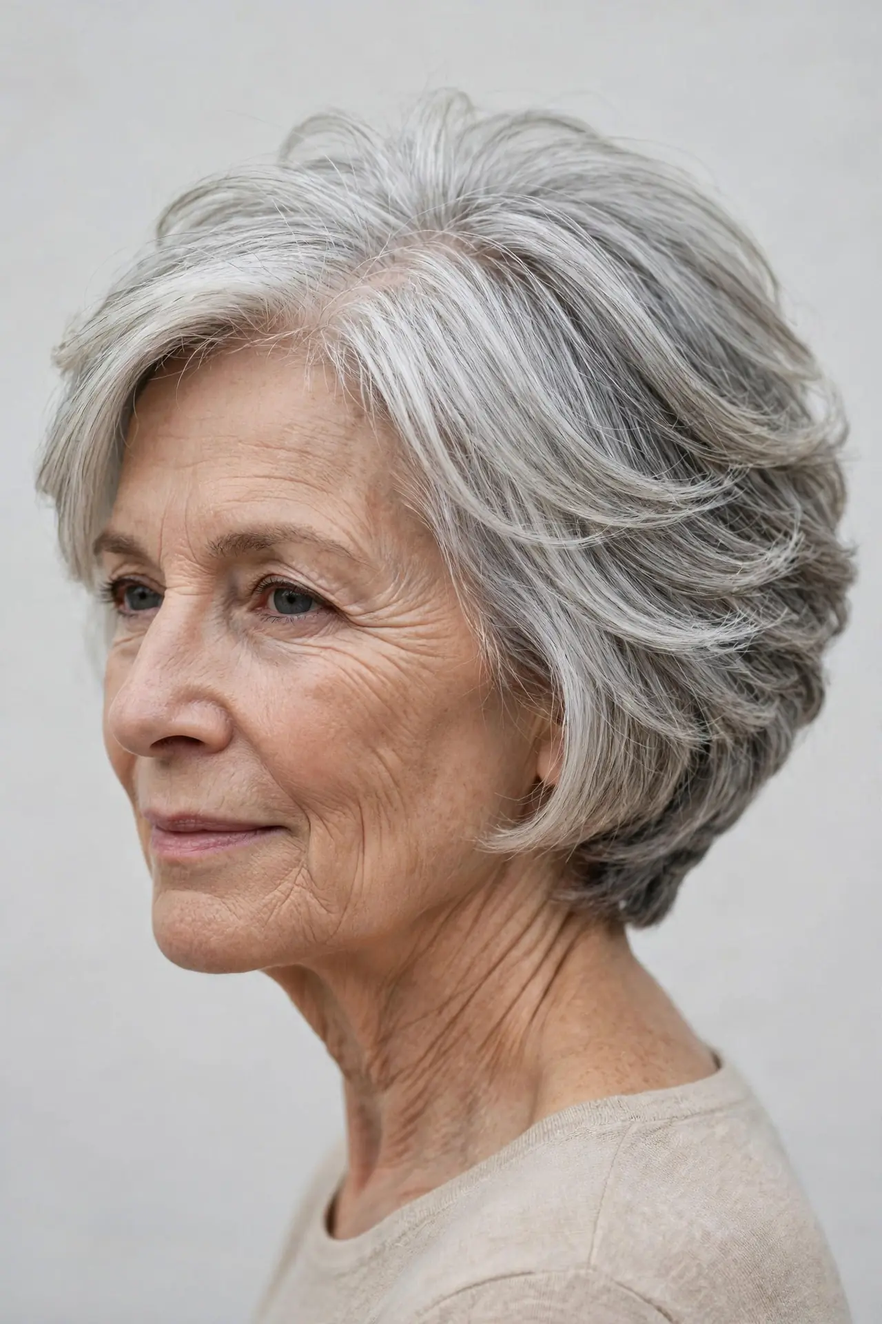 Graduated Bob With Feathered Crown Fullness