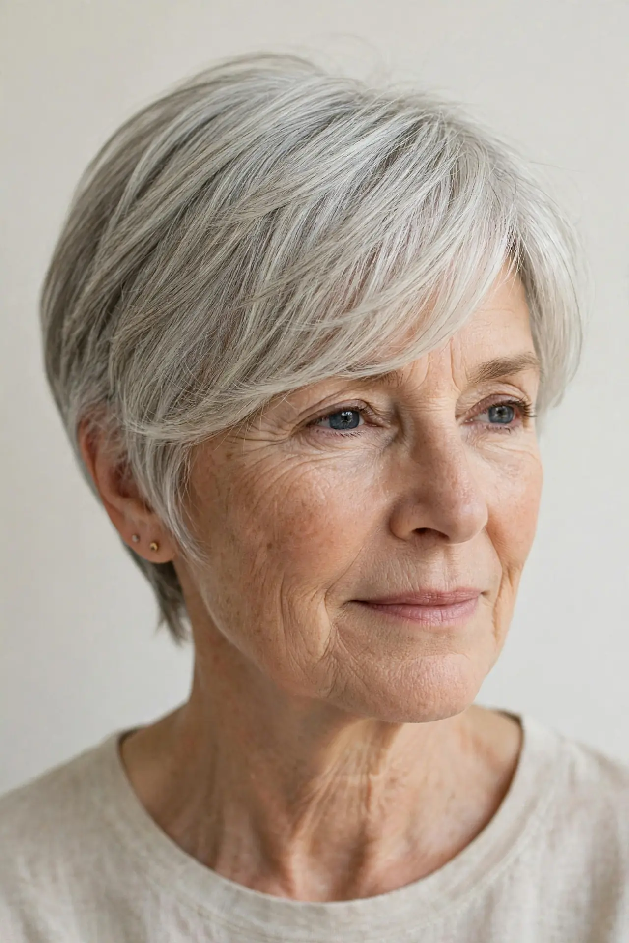 Gently Layered Pixie With a Long Side Fringe