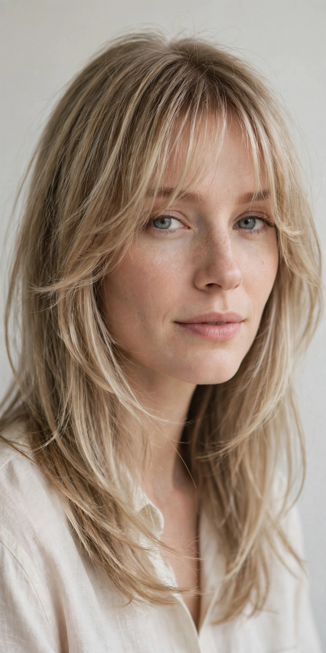 The Soft Layered Cut with Wispy Bangs