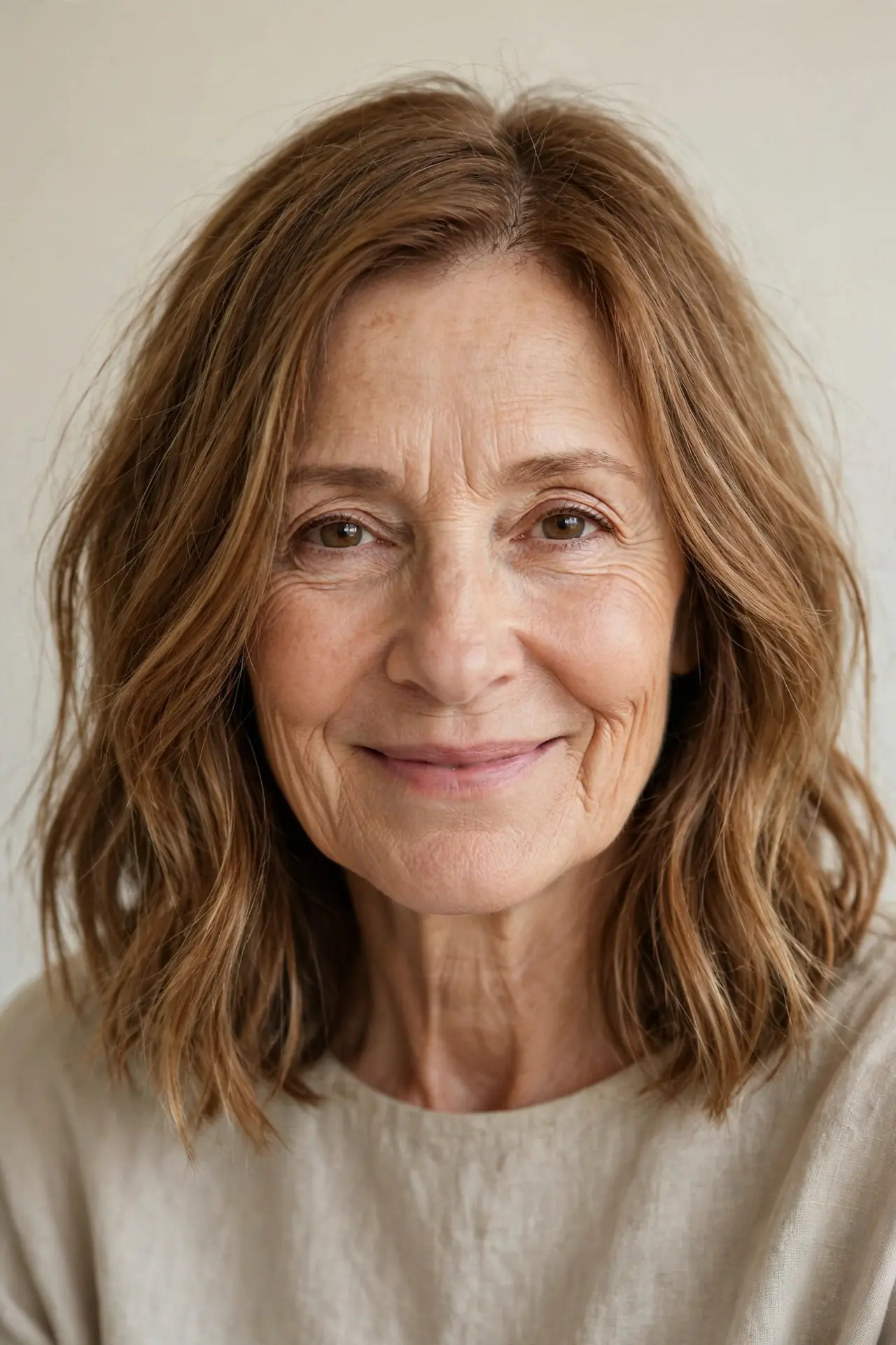 Tousled Lob With Blunt Ends and Hidden Layers