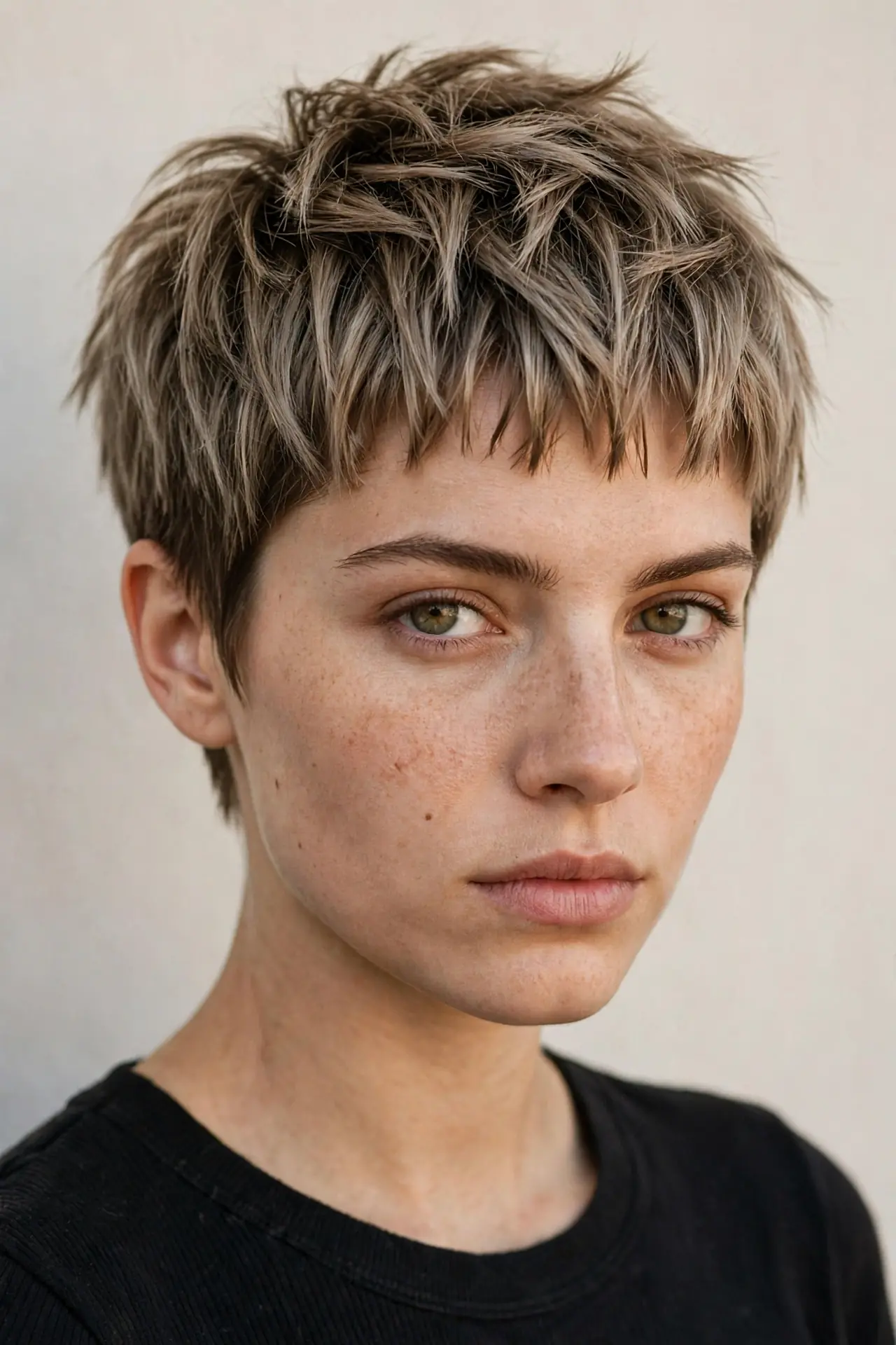 Baby Choppy Bangs on a Textured Pixie