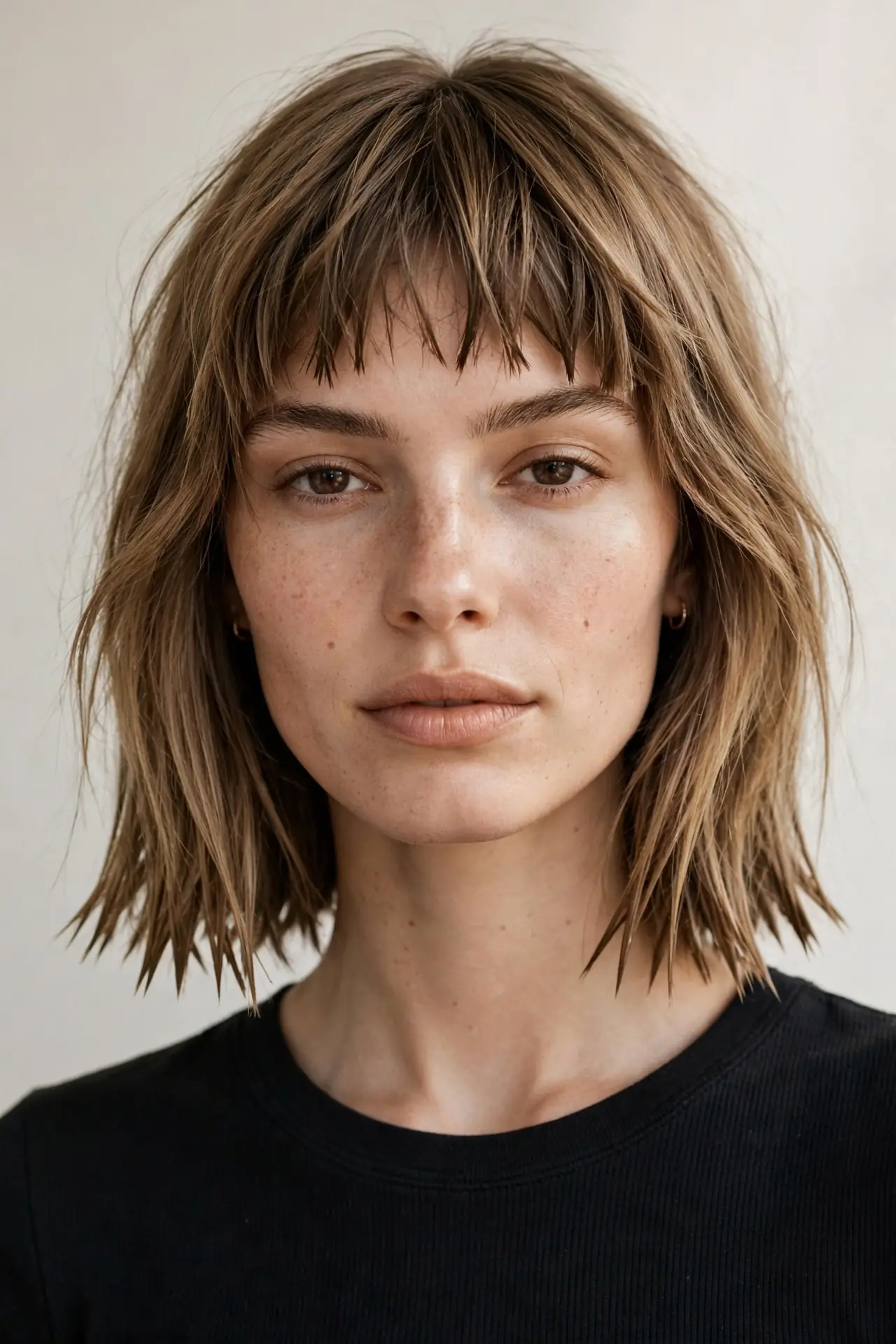 Choppy Bangs with a Blunt Lob