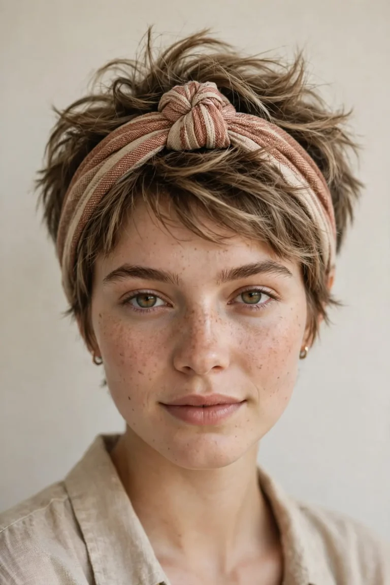 Knotted Headband Style for Short Pixie Hair