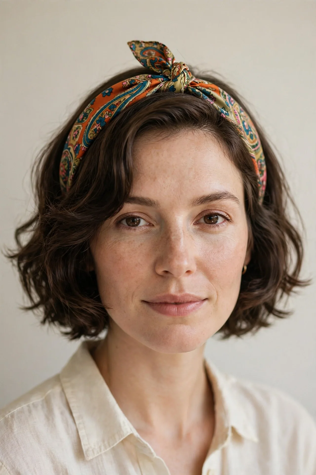 Scarf-Style Headband Wrap for Short Lob Hair