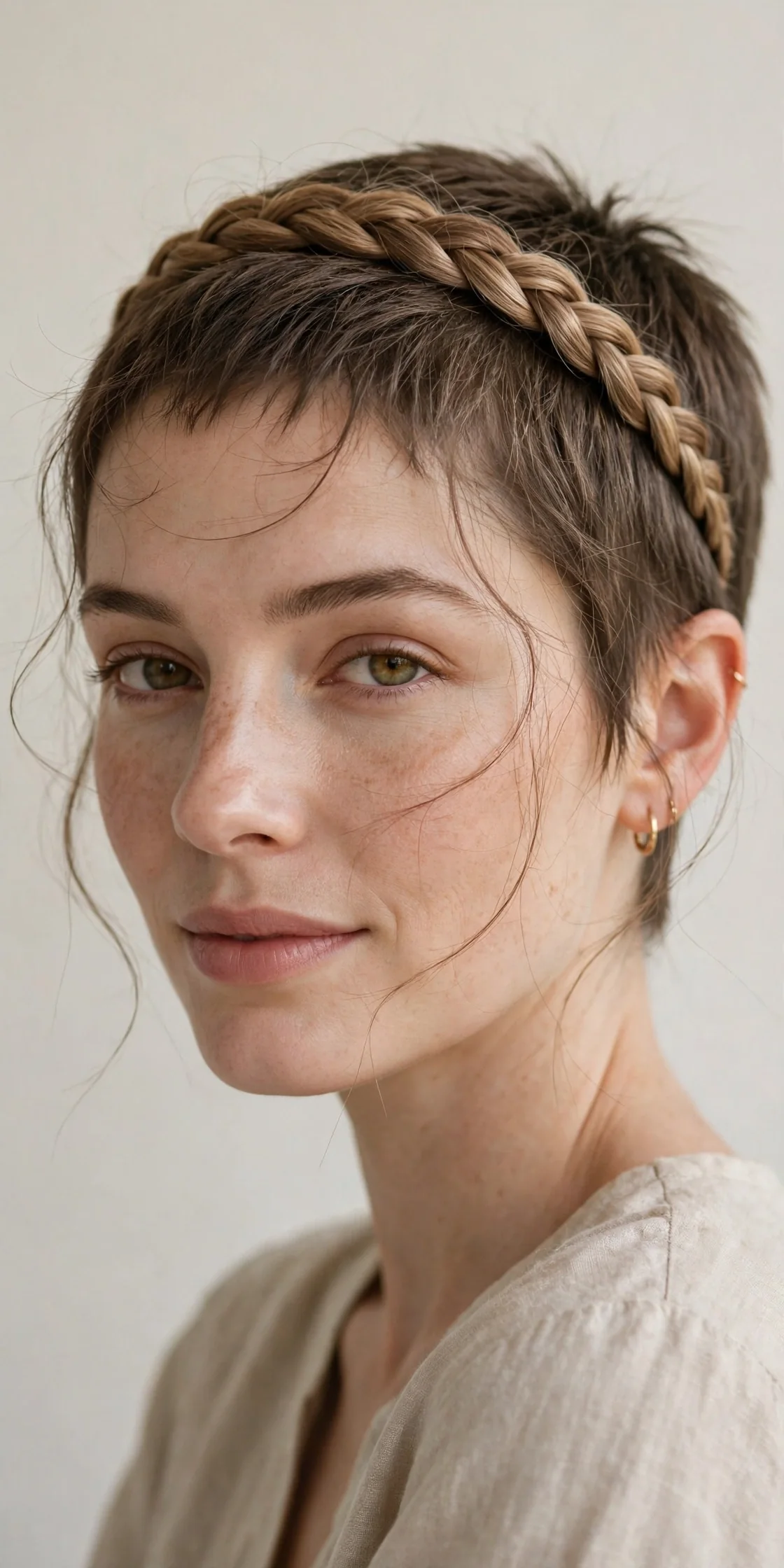 Braided Headband Crown Over a Short Crop