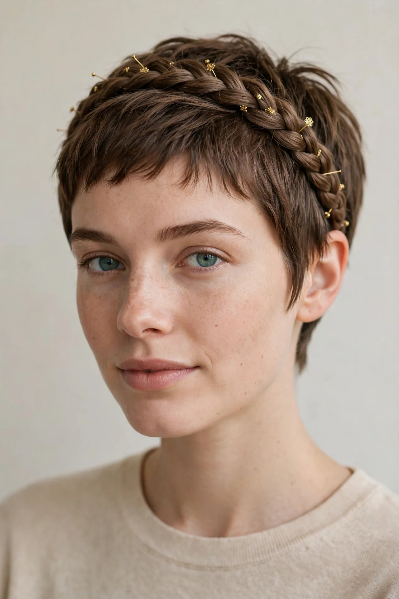 Woven Braid Headband Crown for a Short Crop
