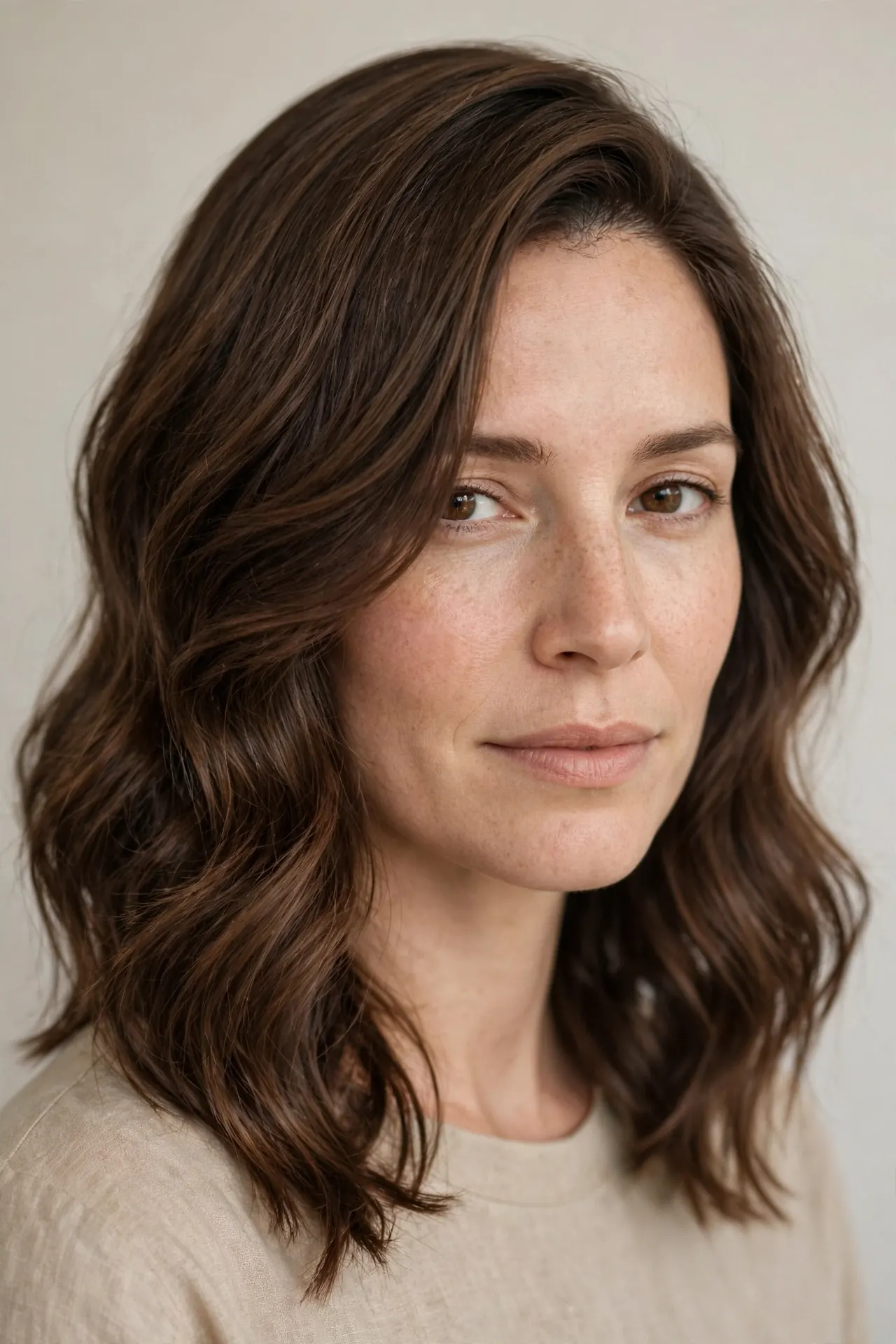 Side-Swept Layers for Round Faces