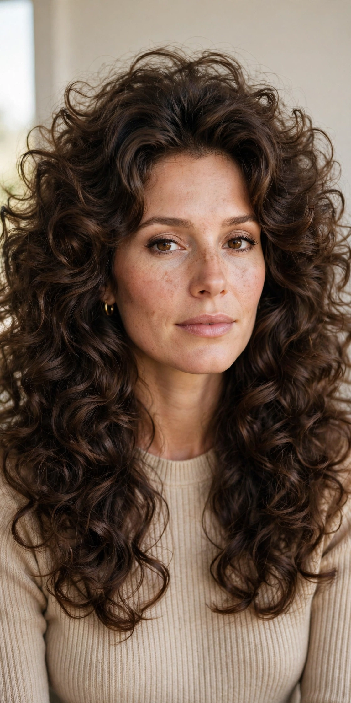 Voluminous 70s-Inspired Layered Curls