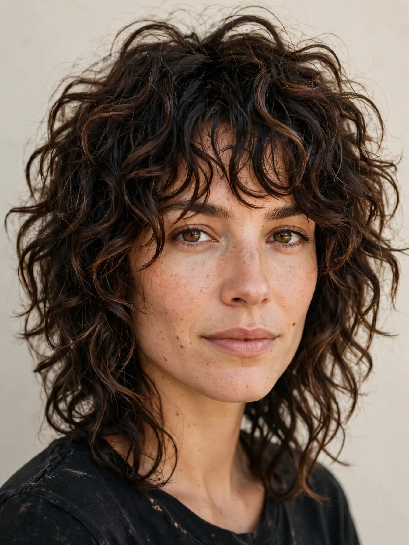 Curly Shag with Natural Layers