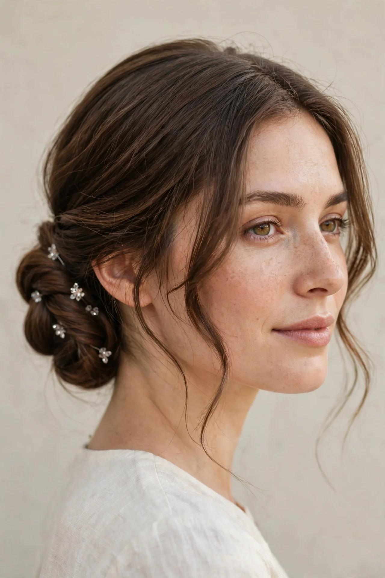 Side-Swept Crystal Chignon