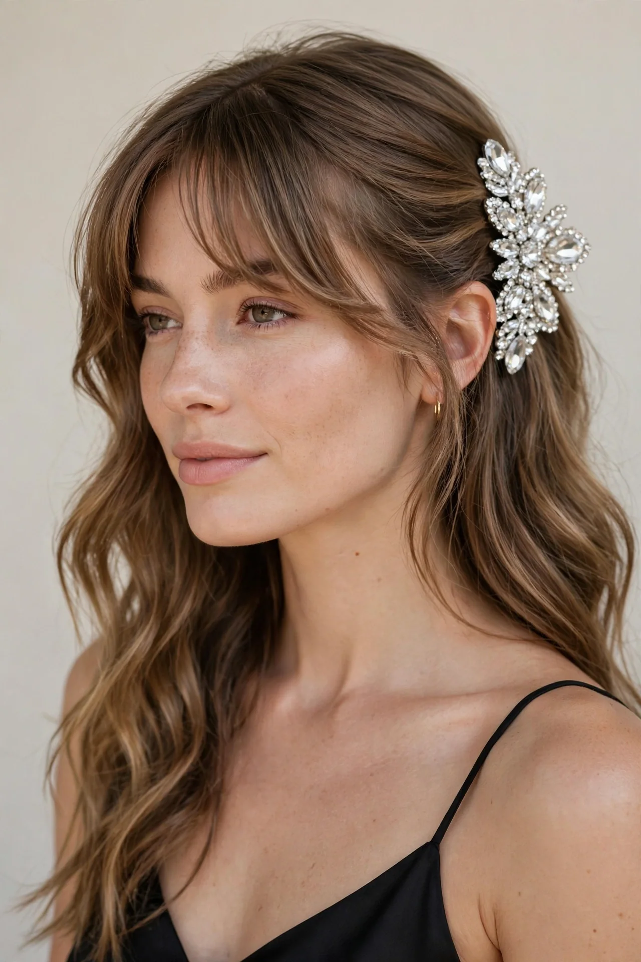 Curtain Bangs and Statement Clip Waves