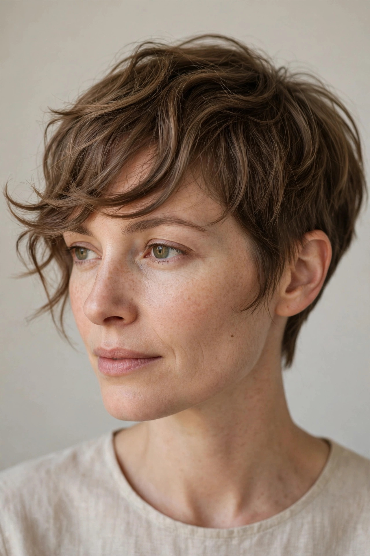 The Long Pixie with Side-Swept Bangs