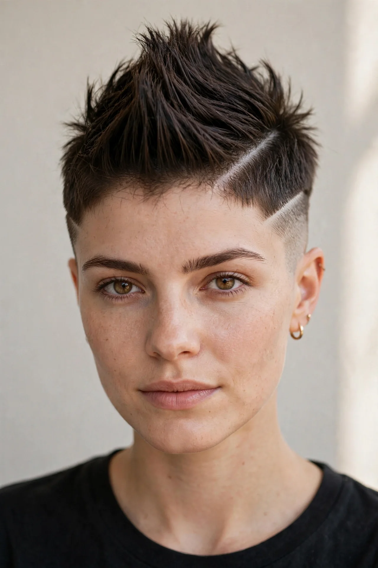Mohawk-Inspired Pixie with Narrow Shaved Panels
