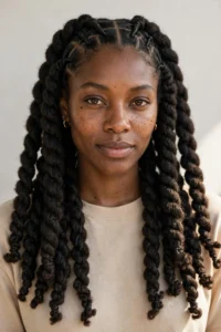Chunky Two-Strand Twists That Protect Natural Hair