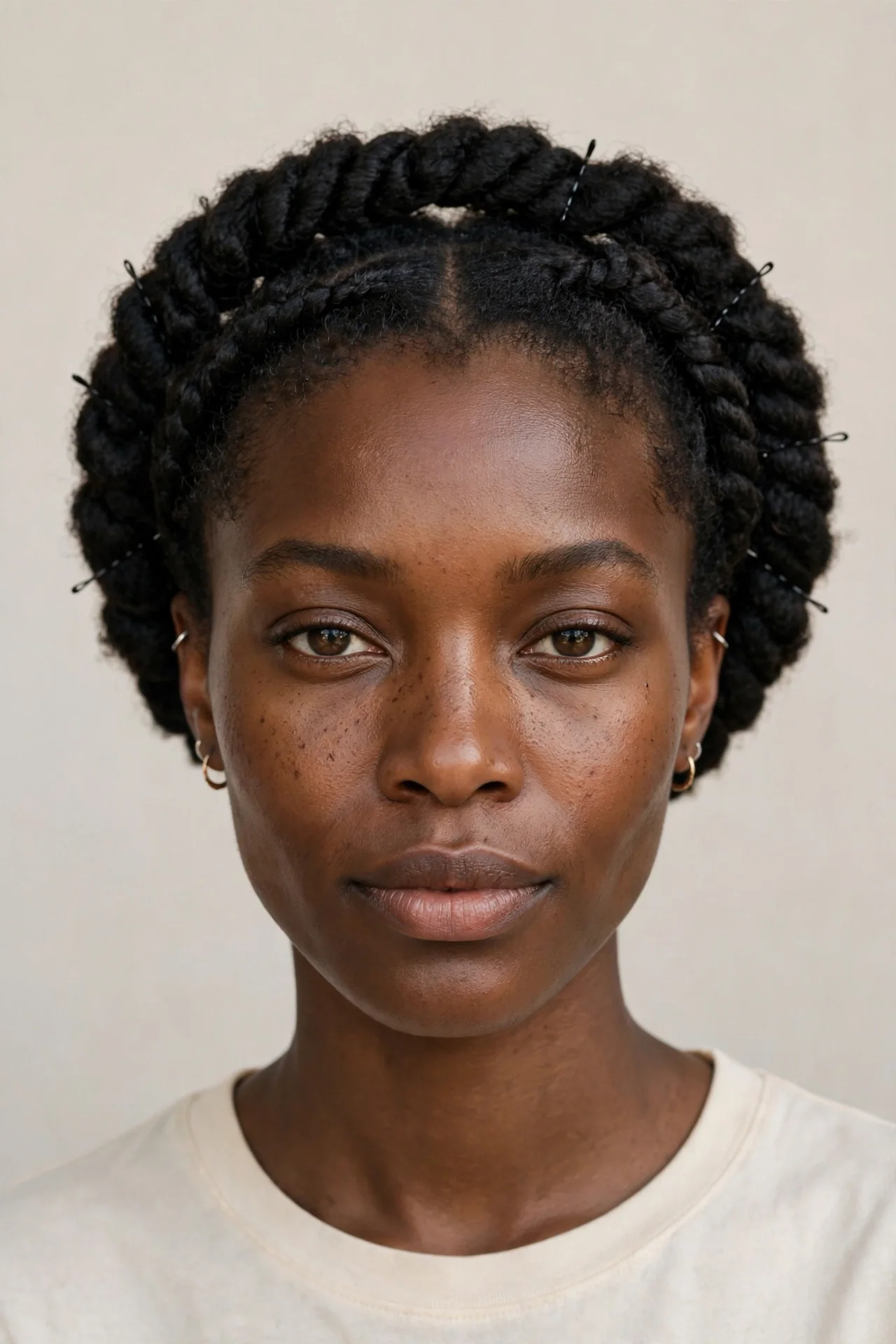 Flat-Twist Halo Updo for Protective Styling