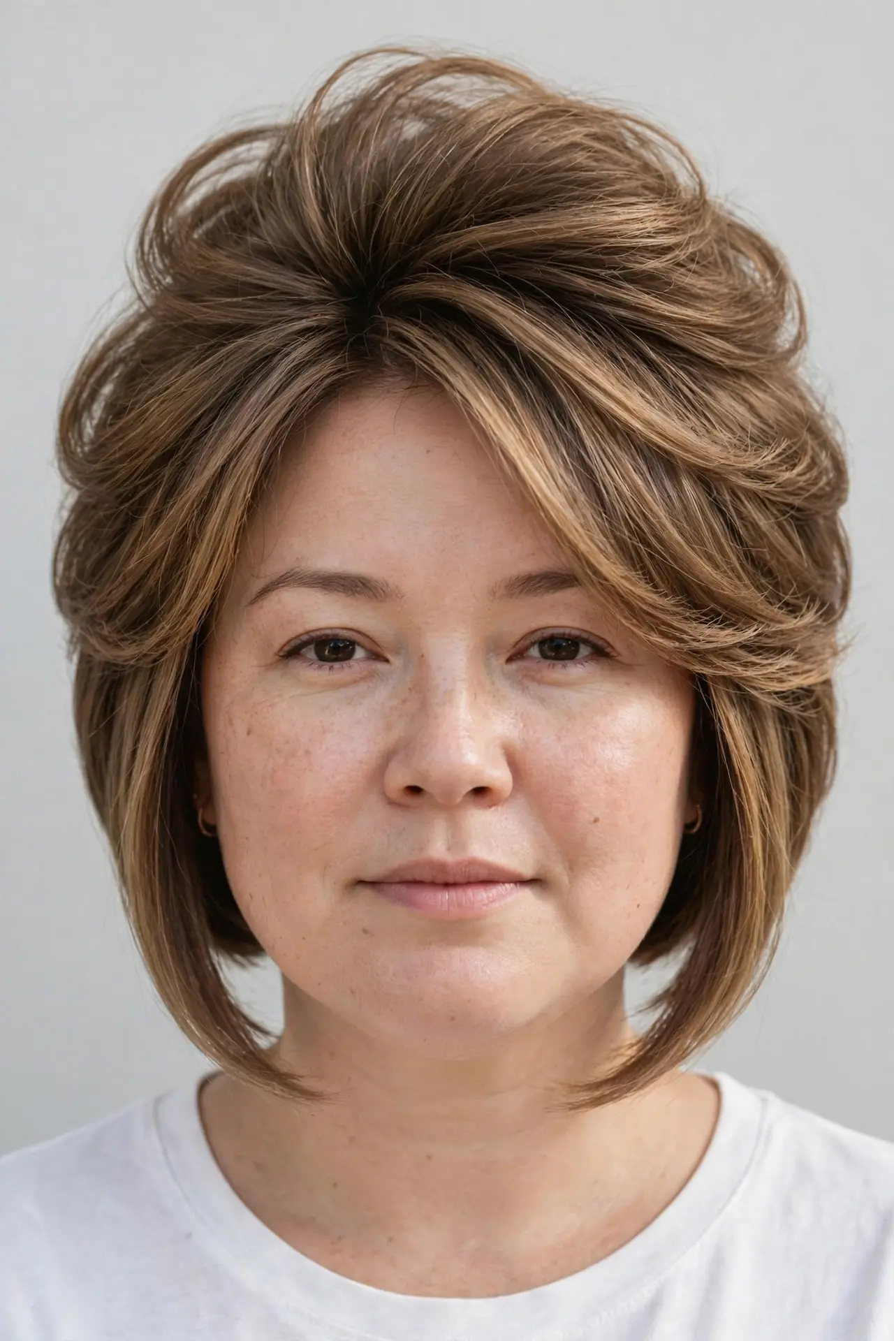 Stacked Bob with Voluminous Crown Layers