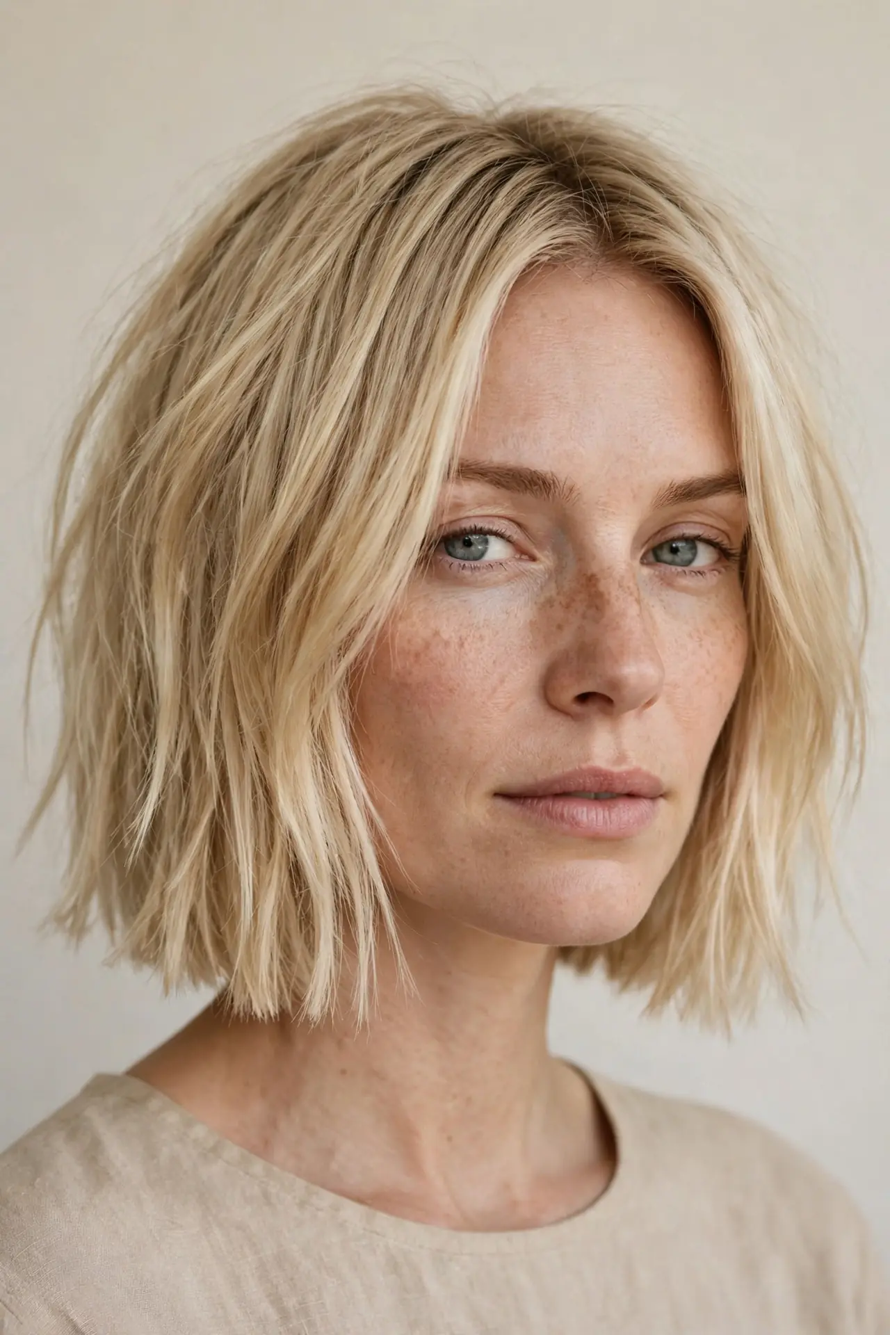 The Blunt-Base Bob with Choppy Surface Texture