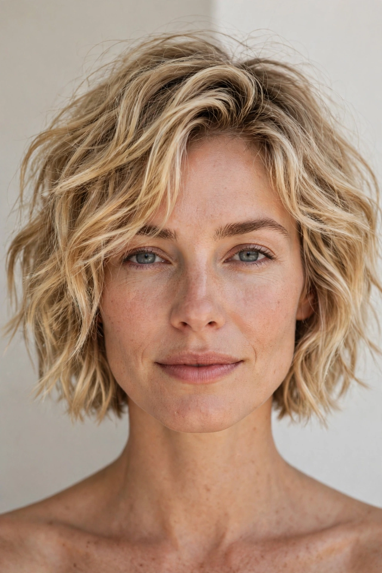 Wavy Tousled Layered Bob