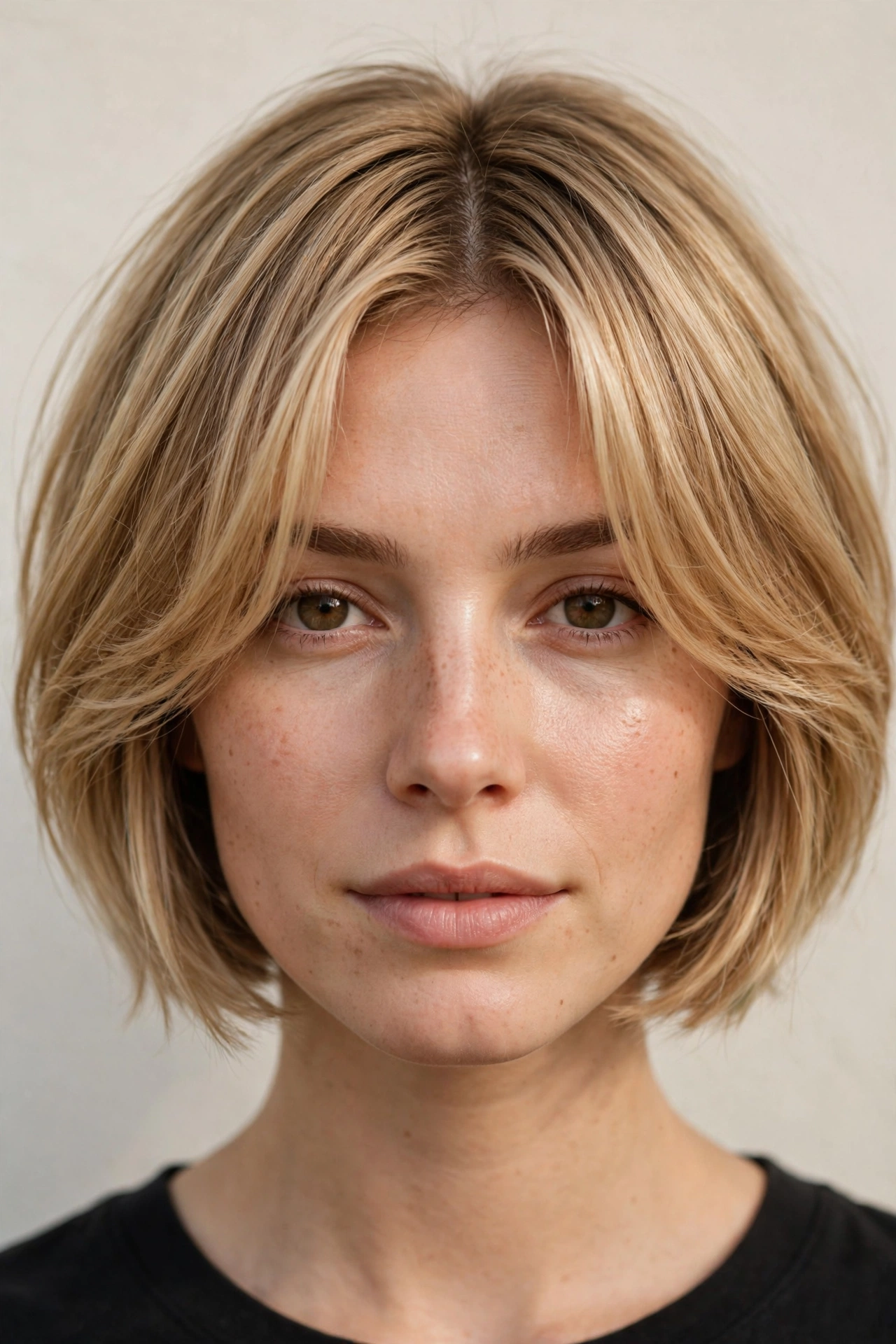 Layered Bob with Curtain Bangs