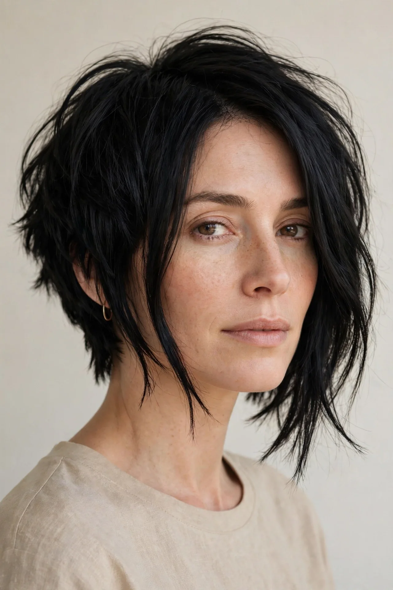 Choppy Inverted Bob with Angled Ends