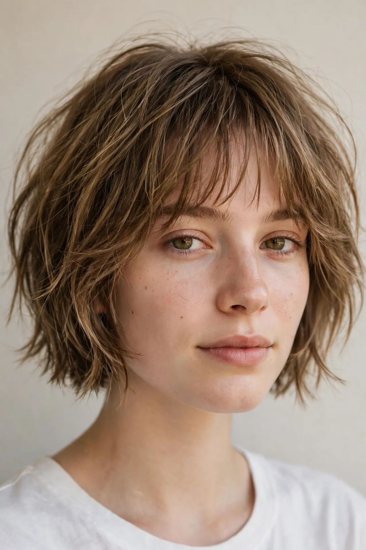 Wispy Bangs on a Messy Bob