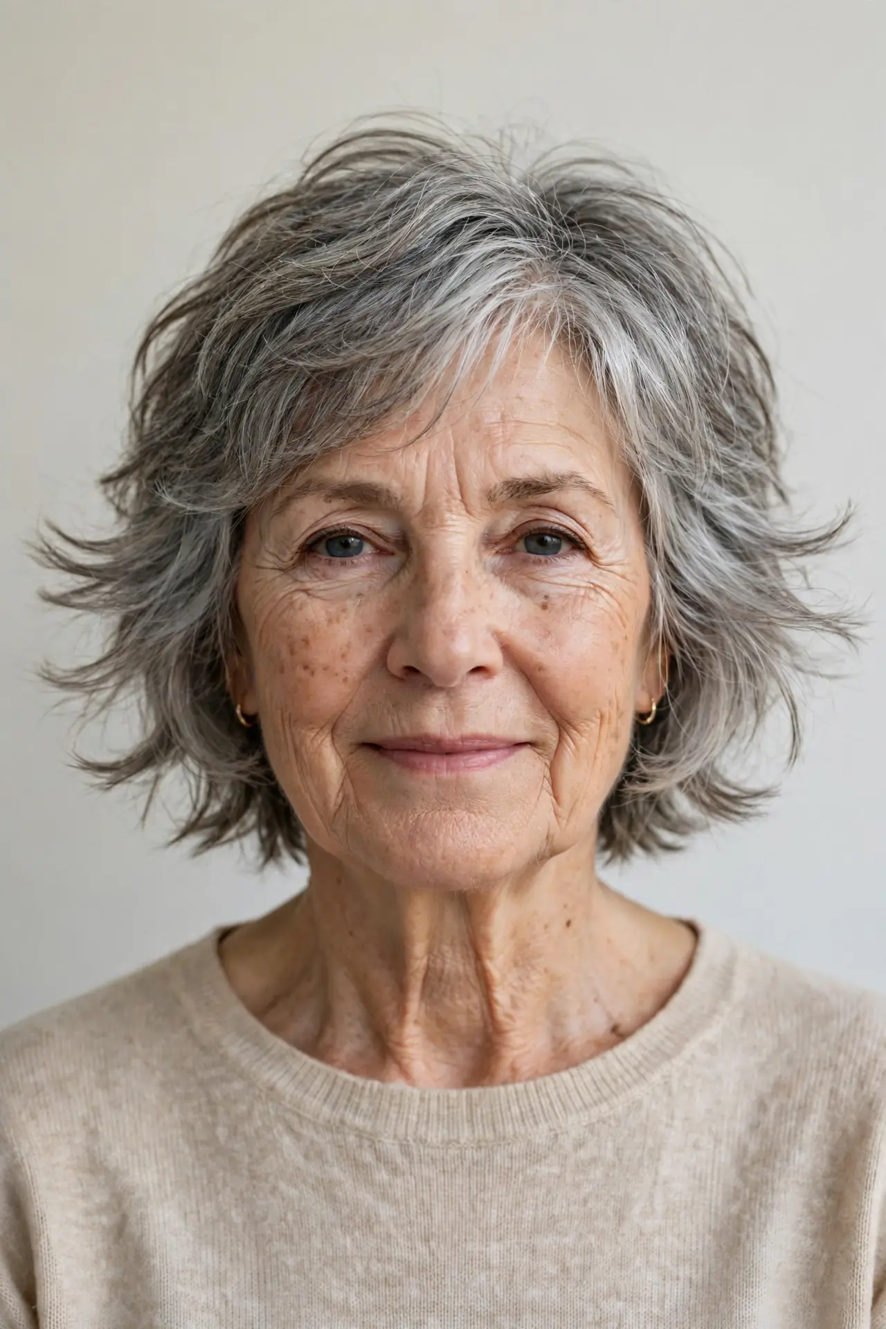 Short Messy Hairstyle with Soft, Flipped-Out Ends