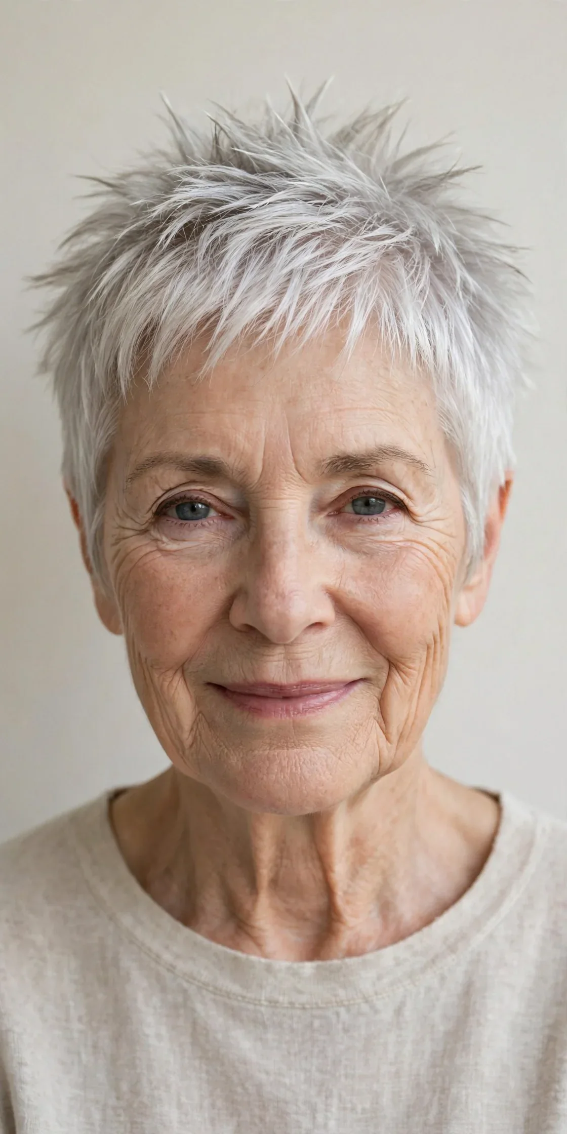 Spiky Pixie for Older Women with Fine Hair