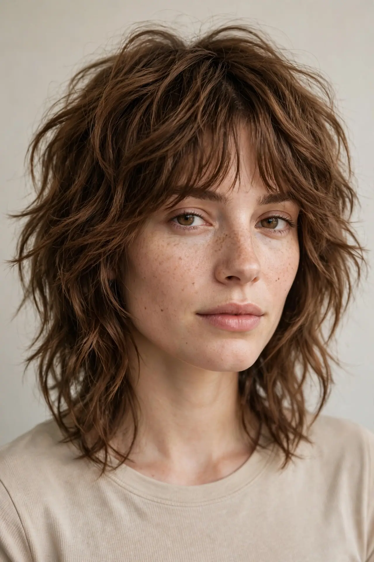 Shaggy Wolf Cut for Mid-Length Hair