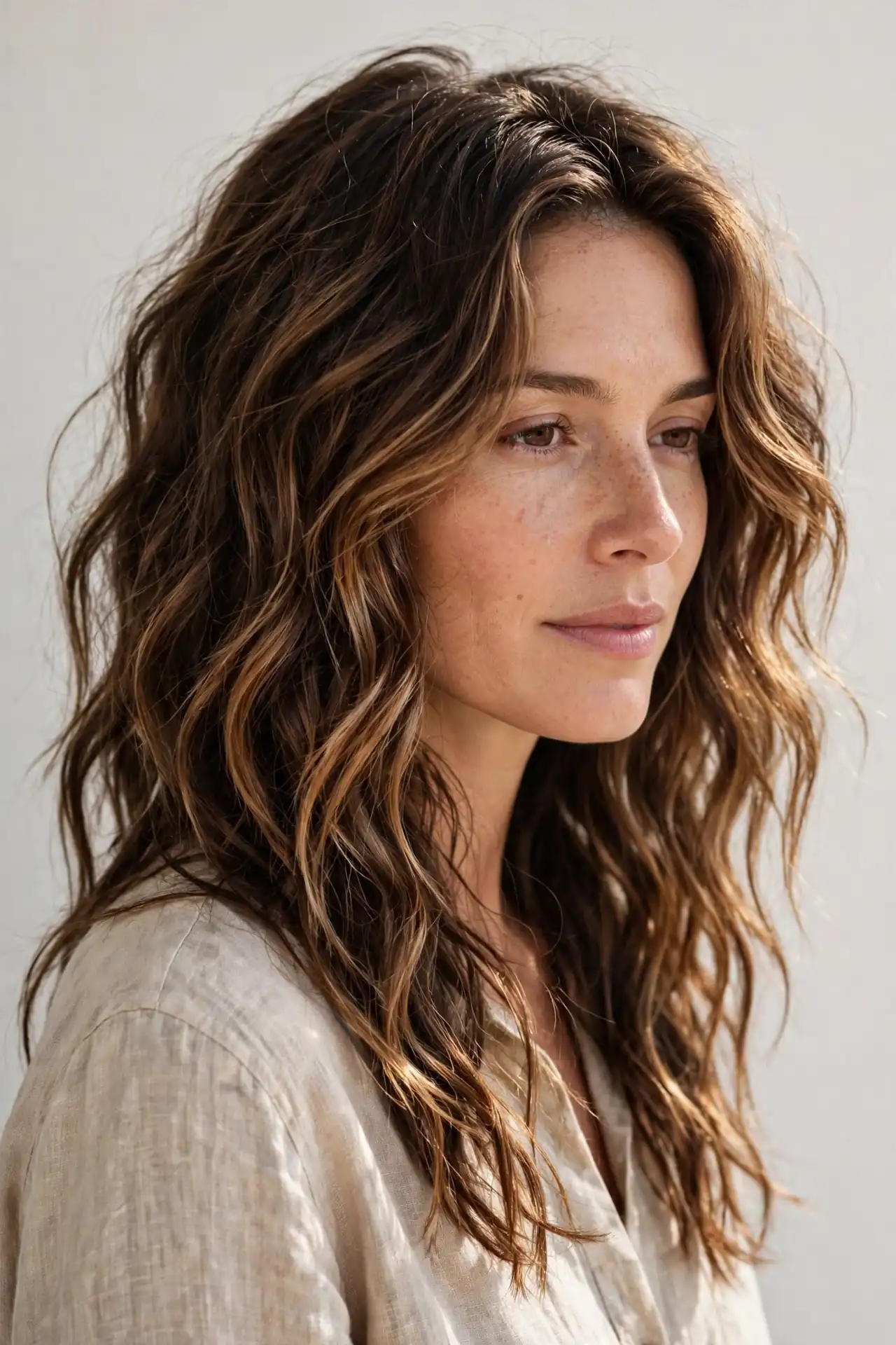 Textured Midi Cut with Beachy Waves