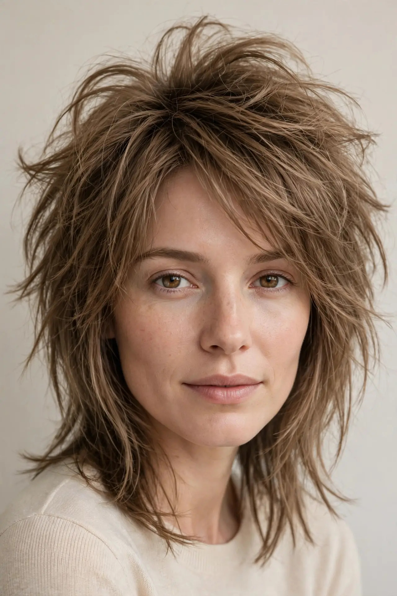 Messy Textured Cut with Volume at the Crown
