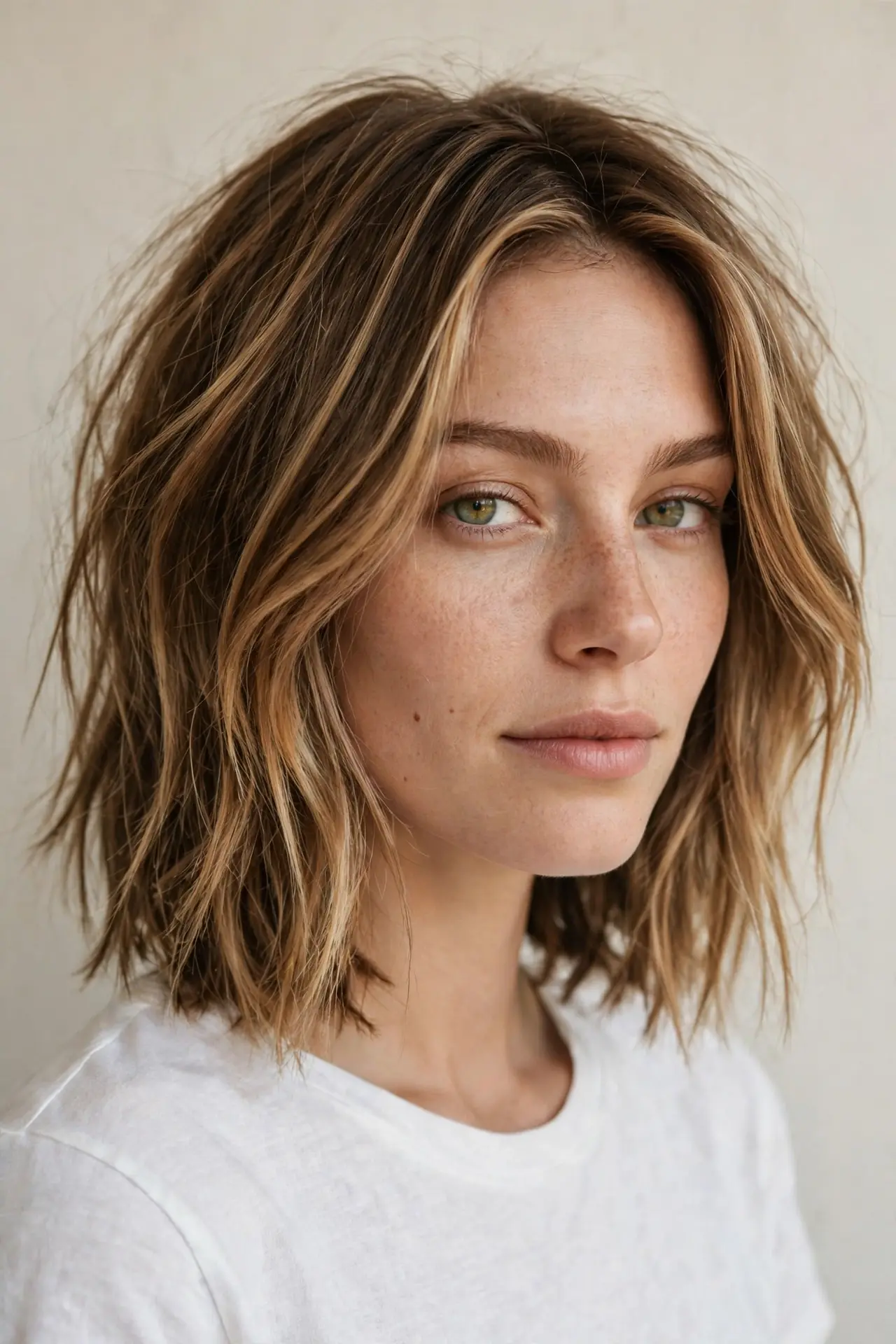 Tousled Collarbone Cut with Undone Texture