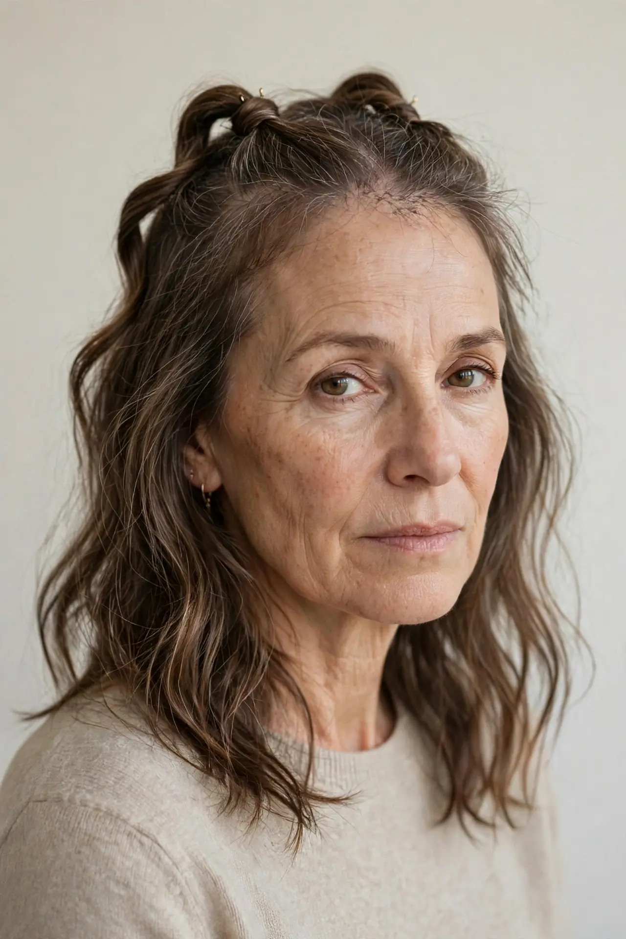 Half-Up Twists for Thinning Hair