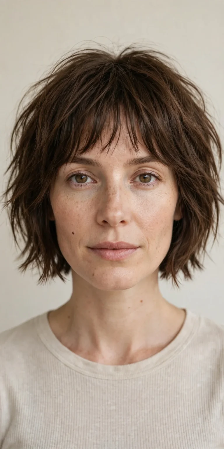 The Classic Jaw-Length Choppy Bob with Wispy Bangs