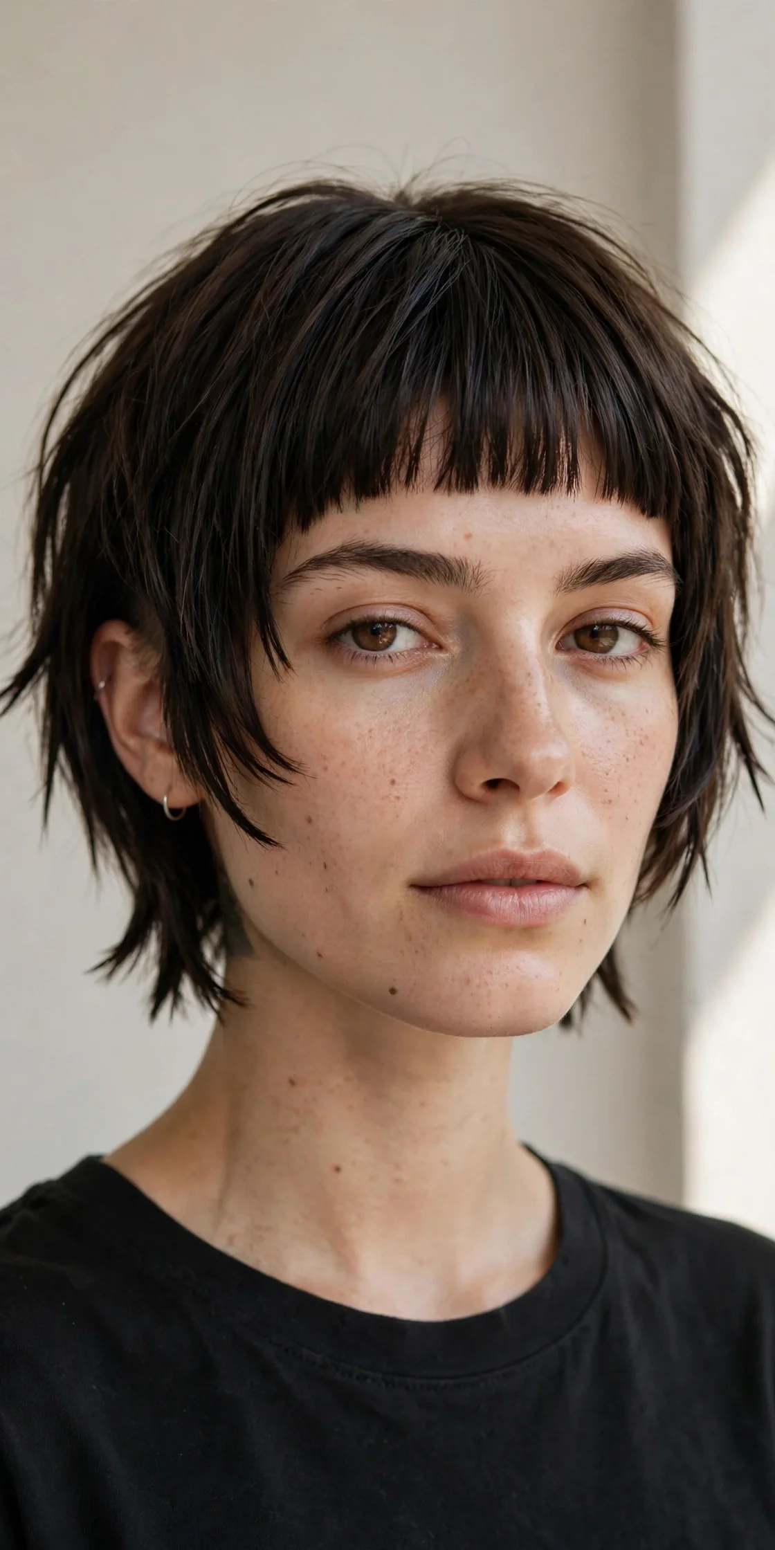 The Edgy Undercut Choppy Bob with Blunt Bangs