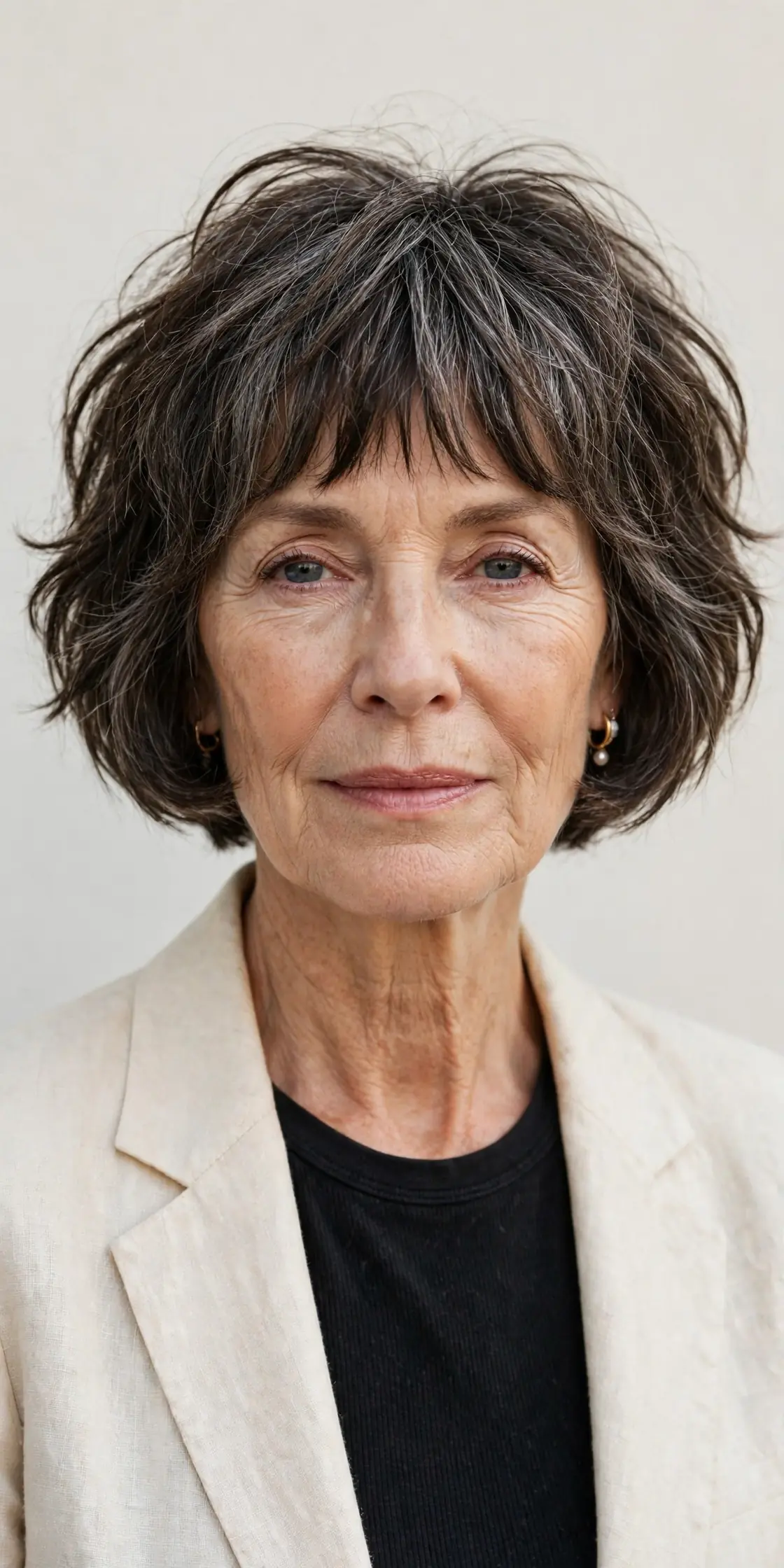 The Vintage-Inspired French Bob with Soft Bangs