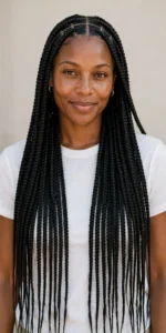 Waist-Length Box Braids, the Forever-Trendy Braided Hairstyle for Black Women