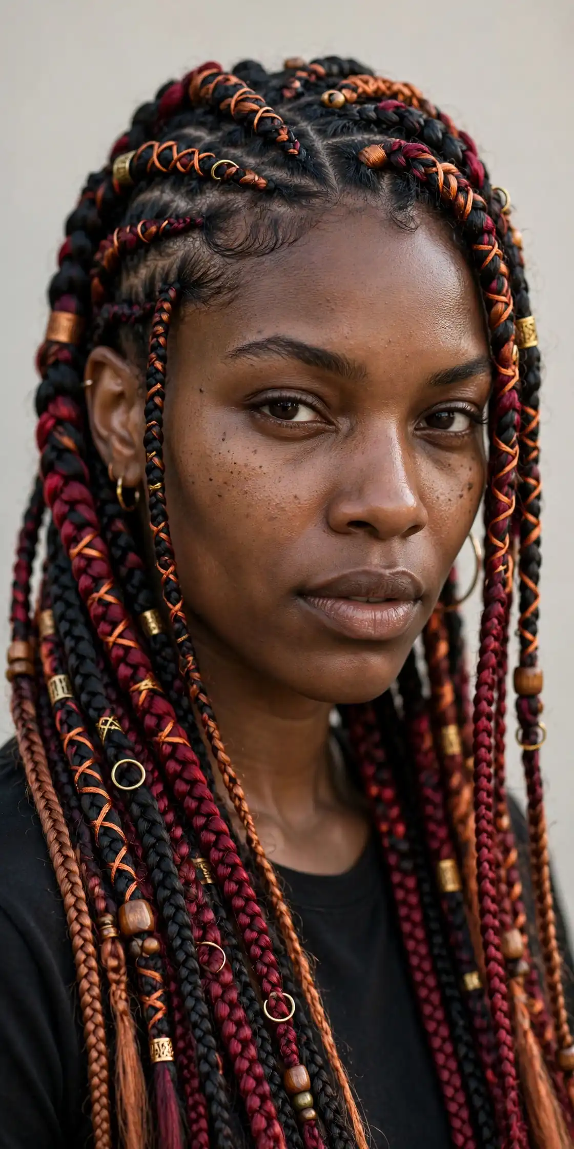 Layered Tribal Braids with Color Pops