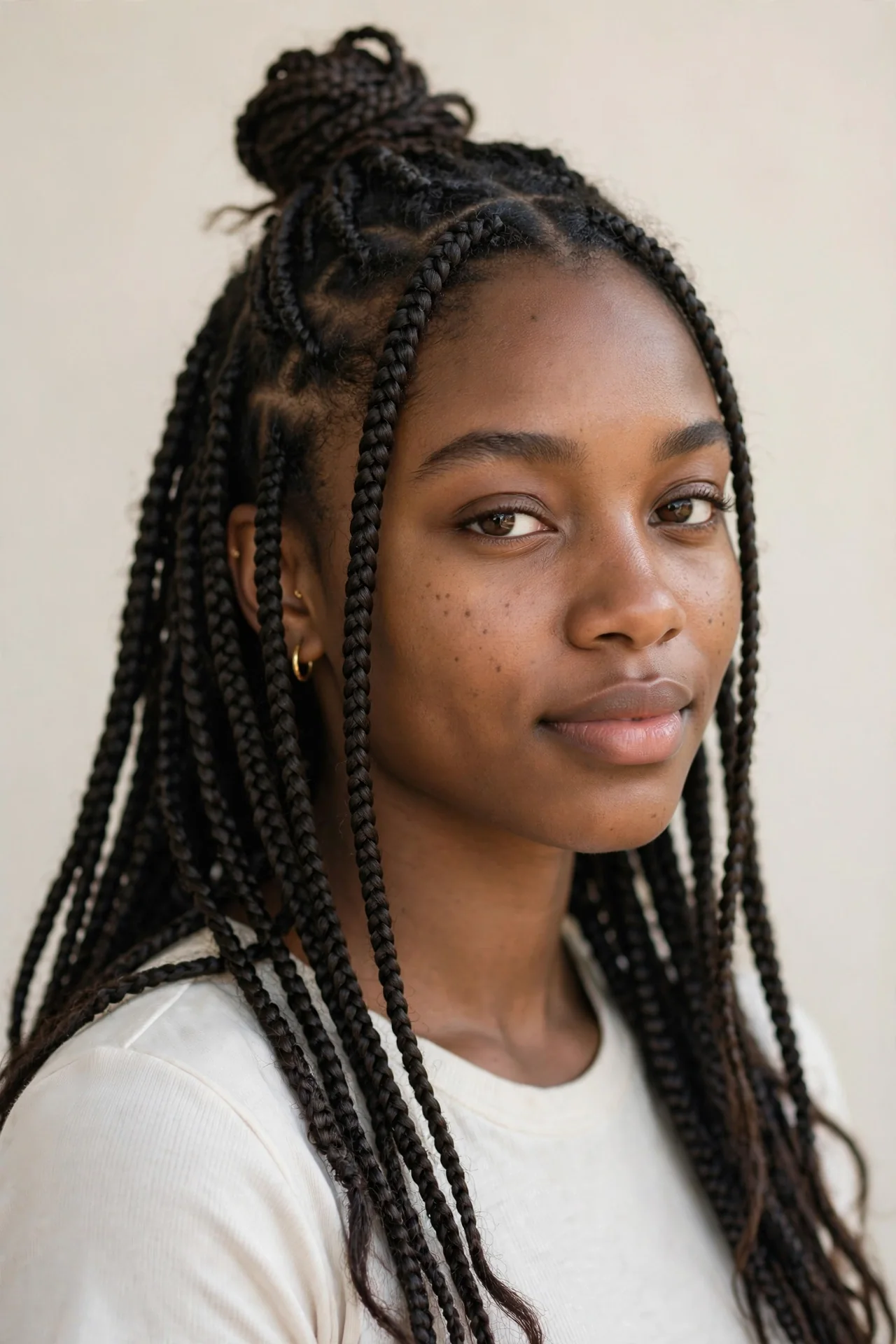 Half-Up Knotless Braids
