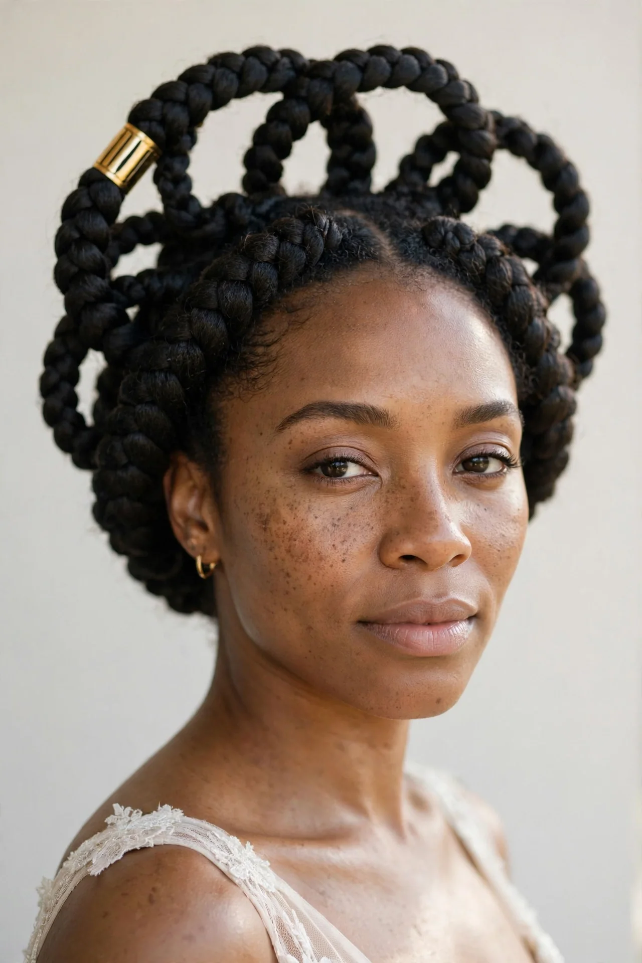 Jumbo Box Braid Crown Updo