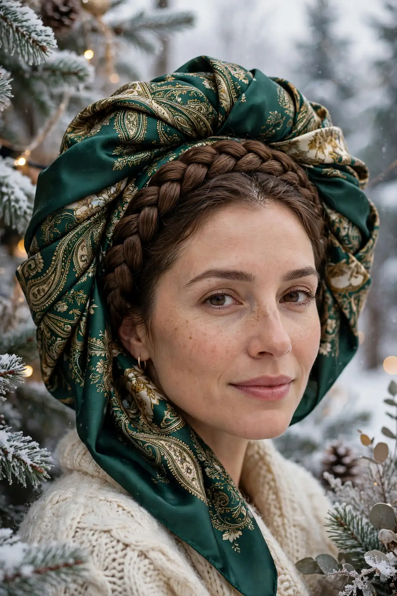 Scarf-Wrapped Winter Crowns